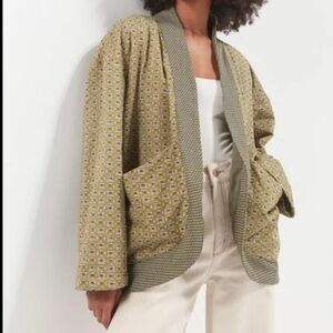 Urban Outfitters Green Printed Oversized Jacket